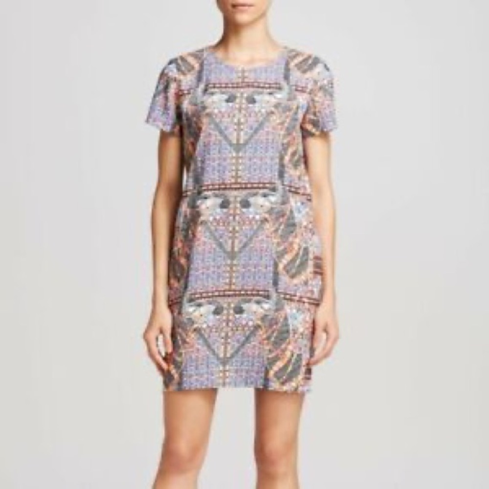 Mara Hoffman Multicolor Geometric Mini Dress Animal Print Zebra Size M Party